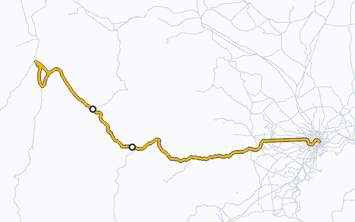 中央本線（甲府～小淵沢）の路線図（東日本旅客鉄道）