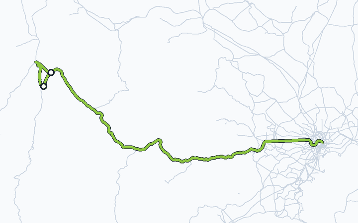 中央本線（岡谷～辰野）の路線図（東日本旅客鉄道）
