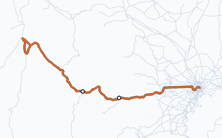中央本線（大月～甲府）の路線図（東日本旅客鉄道）