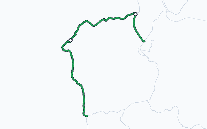 五能線（深浦～五所川原）の路線図（東日本旅客鉄道）