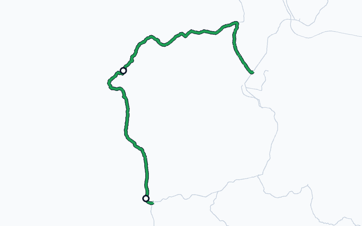 五能線（能代～深浦）の路線図（東日本旅客鉄道）