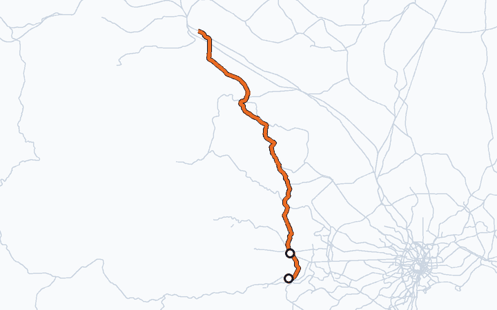 八高線（八王子～拝島）の路線図（東日本旅客鉄道）