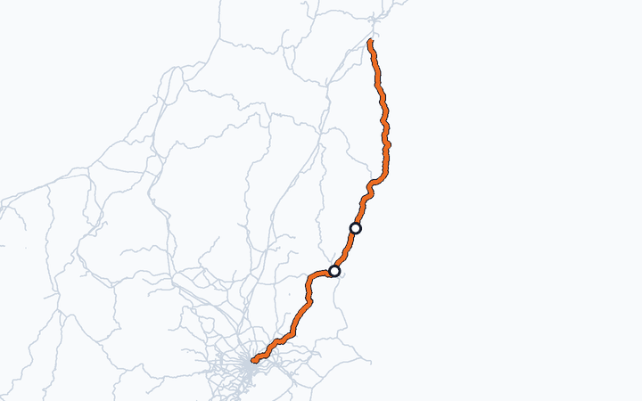 常磐線（勝田～高萩）の路線図（東日本旅客鉄道）