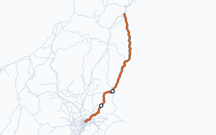 常磐線（土浦～勝田）の路線図（東日本旅客鉄道）