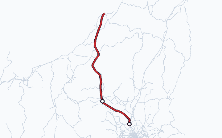 上越新幹線（大宮～高崎）の路線図（東日本旅客鉄道）