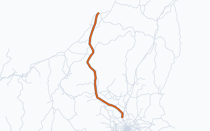 上越新幹線（大宮～新潟）の路線図（東日本旅客鉄道）