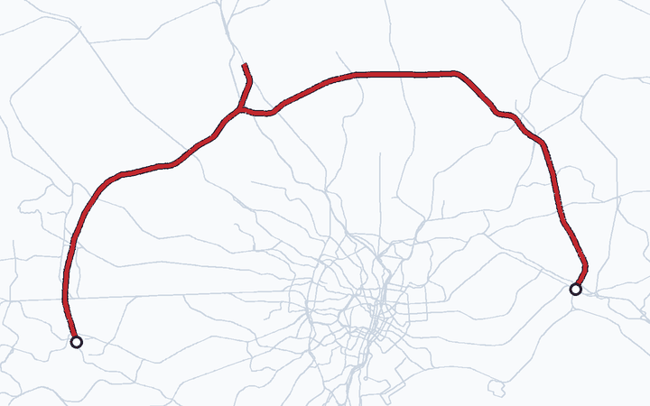 武蔵野線（府中本町～西船橋）の路線図（東日本旅客鉄道）