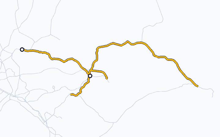 成田線（成田～我孫子）の路線図（東日本旅客鉄道）