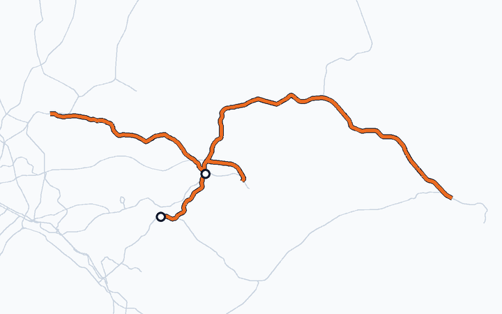 成田線（佐倉～成田）の路線図（東日本旅客鉄道）