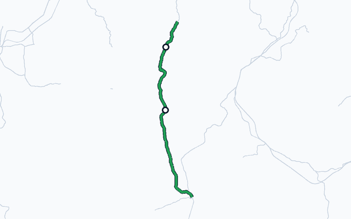 大糸線（信濃大町～白馬）の路線図（東日本旅客鉄道）