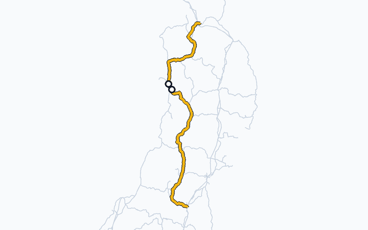 奥羽本線（秋田～追分）の路線図（東日本旅客鉄道）
