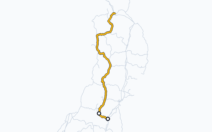 奥羽本線（福島～米沢）の路線図（東日本旅客鉄道）