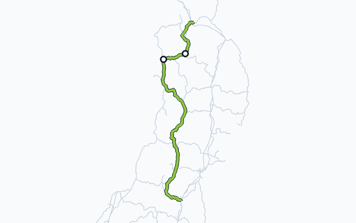 奥羽本線（東能代～大館）の路線図（東日本旅客鉄道）