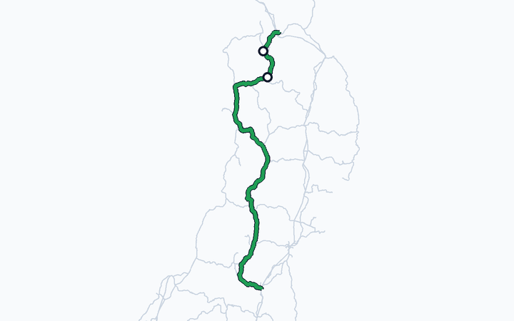 奥羽本線（大館～弘前）の路線図（東日本旅客鉄道）