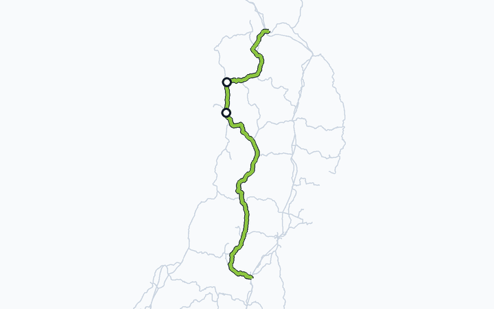 奥羽本線（追分～東能代）の路線図（東日本旅客鉄道）