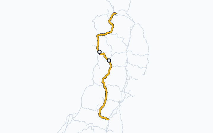 奥羽本線（大曲～秋田）の路線図（東日本旅客鉄道）