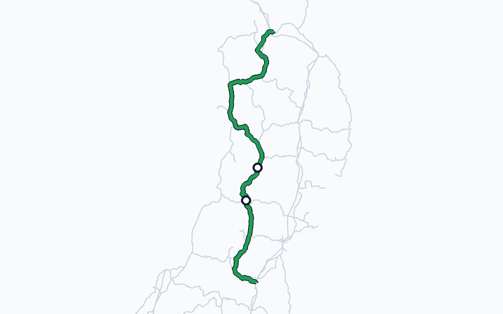 奥羽本線（新庄～湯沢）の路線図（東日本旅客鉄道）