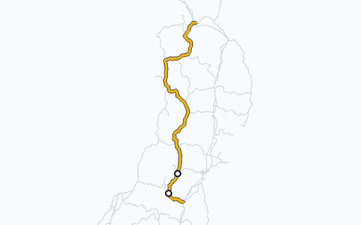 奥羽本線（米沢～山形）の路線図（東日本旅客鉄道）