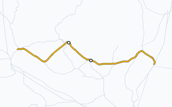 両毛線（足利～桐生）の路線図（東日本旅客鉄道）