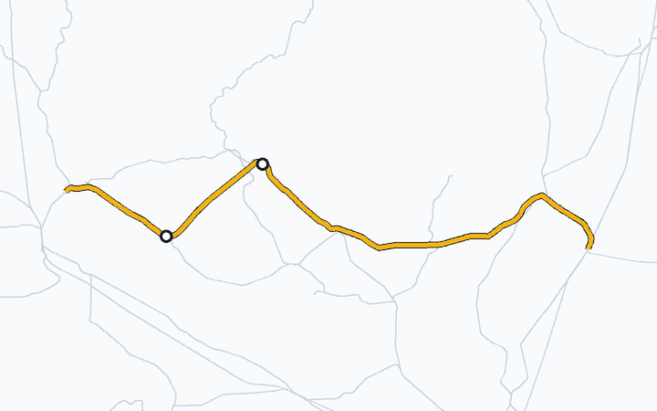 両毛線（桐生～伊勢崎）の路線図（東日本旅客鉄道）