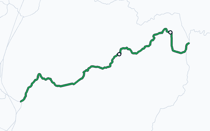 只見線（会津坂下～会津川口）の路線図（東日本旅客鉄道）