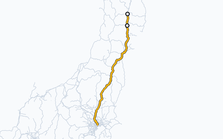 東北本線（北上～盛岡）の路線図（東日本旅客鉄道）