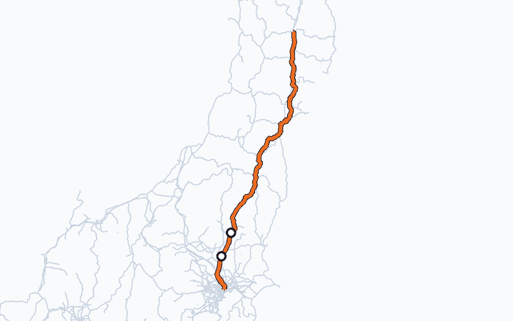 東北本線（古河～宇都宮）の路線図（東日本旅客鉄道）