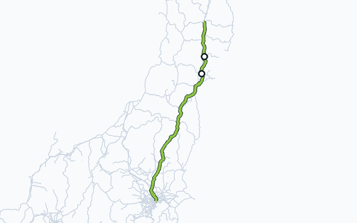 東北本線（小牛田～一ノ関）の路線図（東日本旅客鉄道）