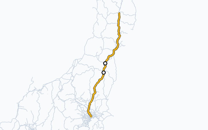 東北本線（郡山～福島）の路線図（東日本旅客鉄道）