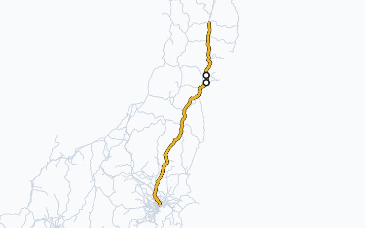 東北本線（松島～小牛田）の路線図（東日本旅客鉄道）