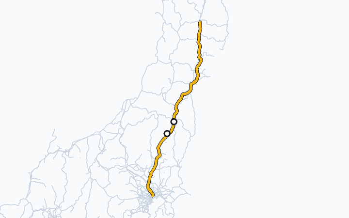 東北本線（新白河～郡山）の路線図（東日本旅客鉄道）