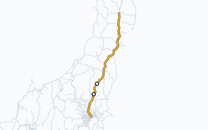 東北本線（宇都宮～黒磯）の路線図（東日本旅客鉄道）