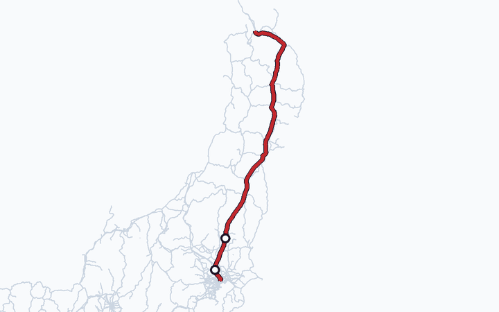 東北新幹線（大宮～宇都宮）の路線図（東日本旅客鉄道）