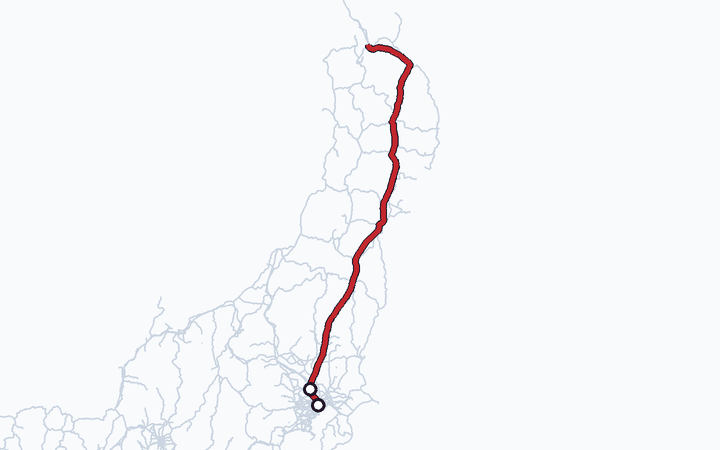東北新幹線（東京～大宮）の路線図（東日本旅客鉄道）