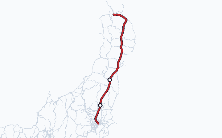 東北新幹線（宇都宮～福島）の路線図（東日本旅客鉄道）