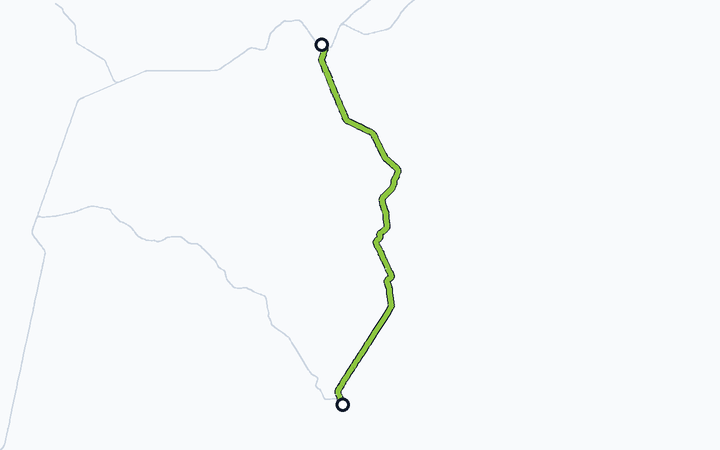 富良野線（富良野～旭川）の路線図（北海道旅客鉄道）