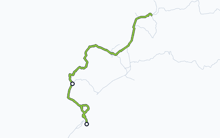 函館線（函館～長万部）の路線図（北海道旅客鉄道）