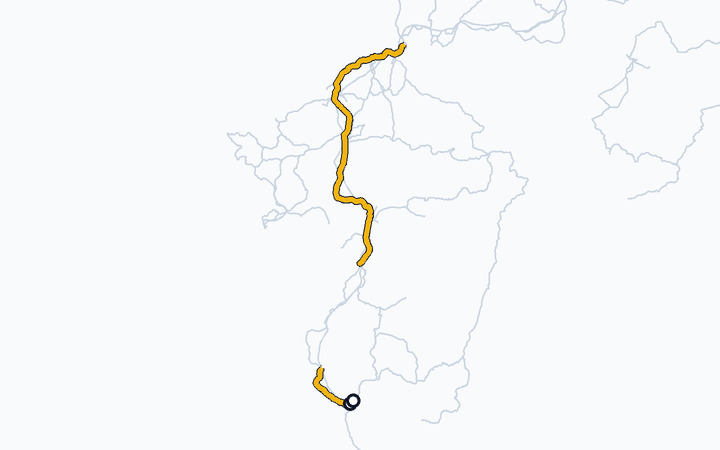 鹿児島本線（鹿児島中央～鹿児島）の路線図（九州旅客鉄道）