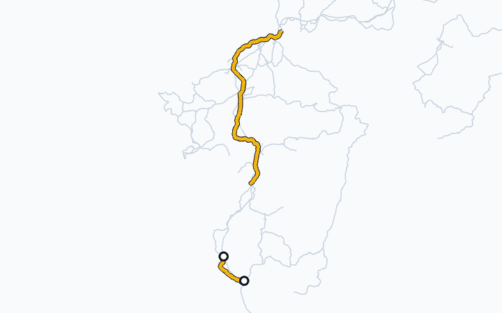 鹿児島本線（川内～鹿児島中央）の路線図（九州旅客鉄道）