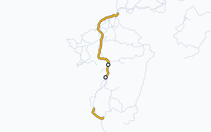 鹿児島本線（熊本～八代）の路線図（九州旅客鉄道）