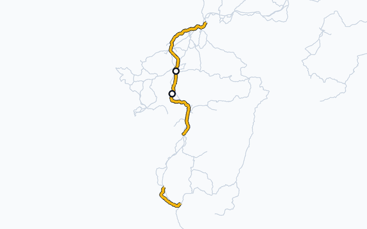 鹿児島本線（久留米～大牟田）の路線図（九州旅客鉄道）