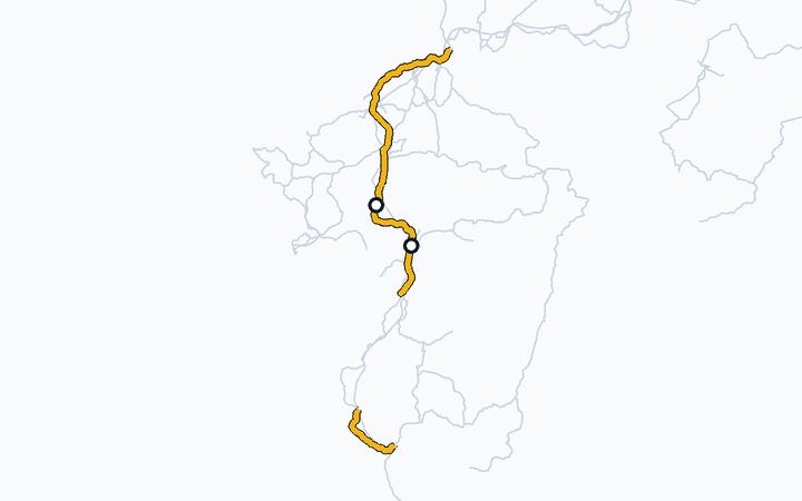 鹿児島本線（大牟田～熊本）の路線図（九州旅客鉄道）