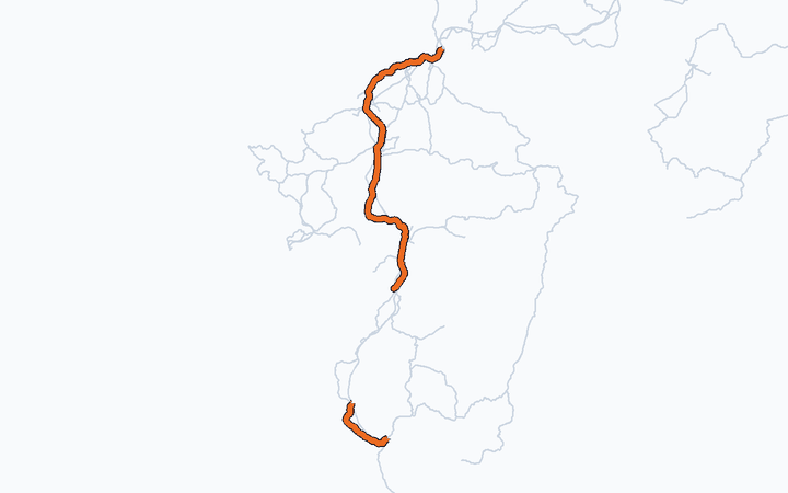 鹿児島本線（門司港～鹿児島）の路線図（九州旅客鉄道）