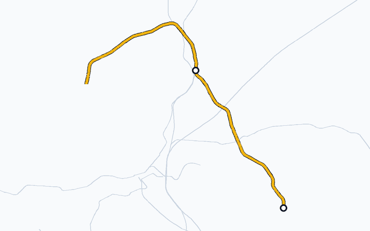 香椎線（香椎～宇美）の路線図（九州旅客鉄道）