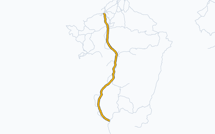 九州新幹線（博多～鹿児島中央）の路線図（九州旅客鉄道）