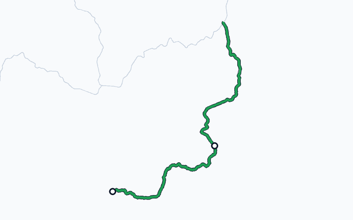 日南線（油津～志布志）の路線図（九州旅客鉄道）