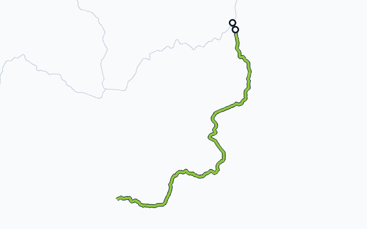 日南線（南宮崎～田吉）の路線図（九州旅客鉄道）