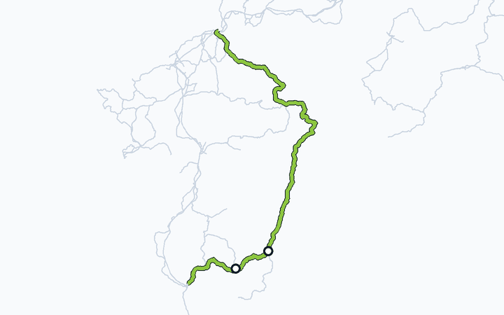 日豊本線（南宮崎～都城）の路線図（九州旅客鉄道）