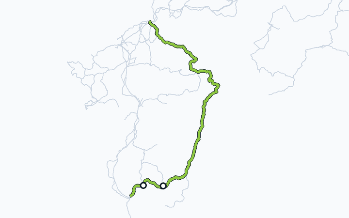 日豊本線（都城～国分）の路線図（九州旅客鉄道）