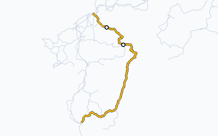 日豊本線（中津～大分）の路線図（九州旅客鉄道）